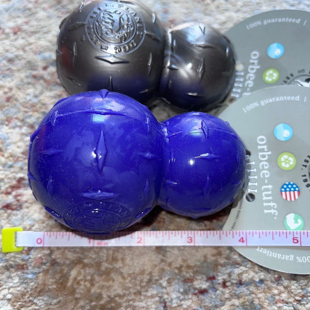 Planet Dog Orbee-Tuff Nook Durable Dog Chew Toy Lot of 2 Purple Gray Made in USA - Picture 3 of 3